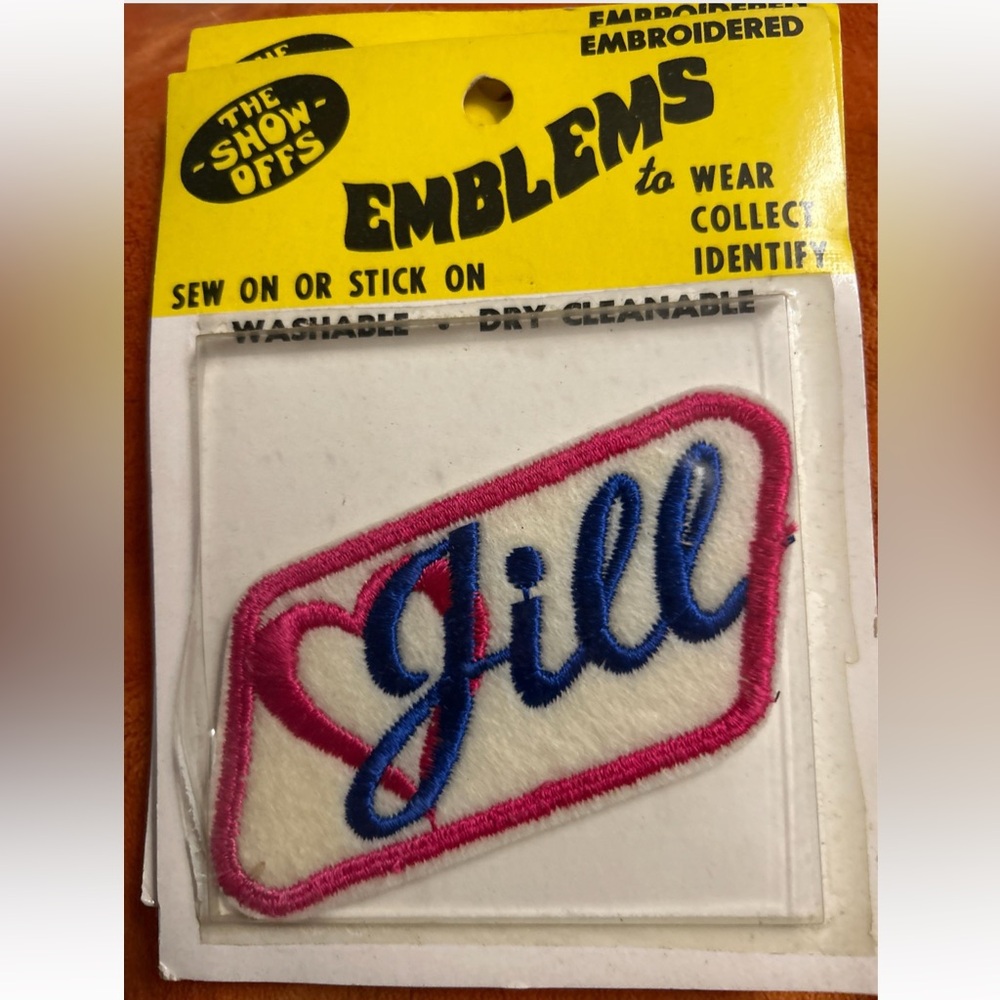 Emblems Patch 'The Show Offs' vintage 70s name Jill